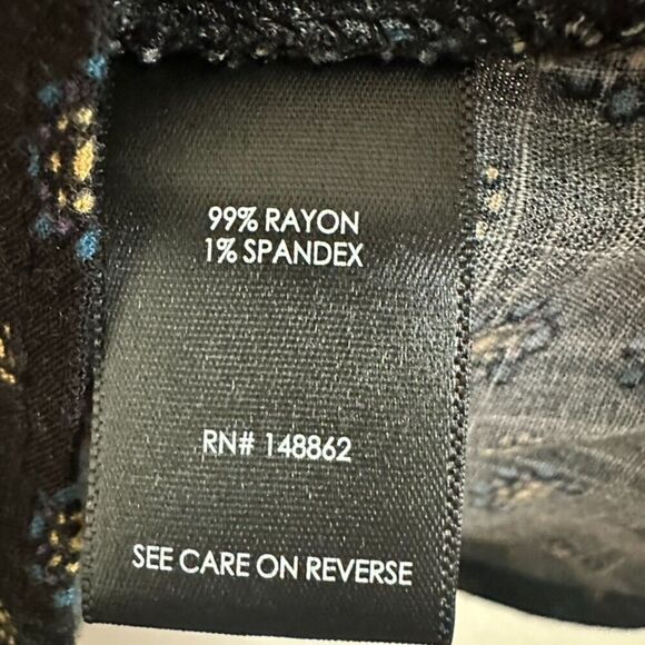 Torrid Goddess Floral Textured Stretch Rayon Tank Women's 1/14-16 Black Multi - Picture 5 of 8